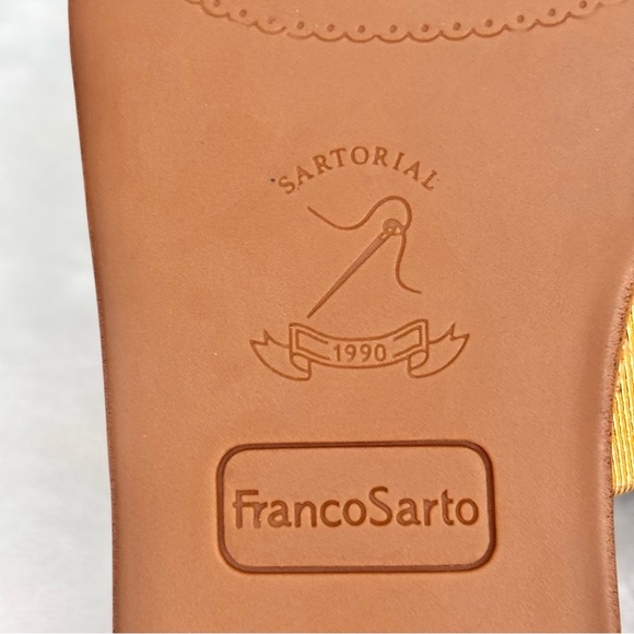 FRANCO SARTO Bartis Square Toe Gold Vegan Leather Fisherman Mule--NEW--8 - Picture 13 of 15